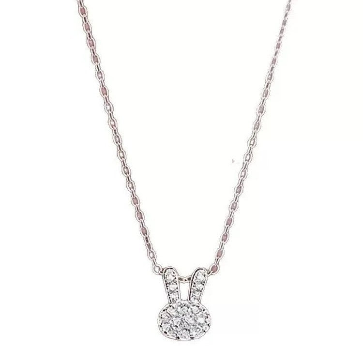 Damen Halskette mit funkelndem Hasenanhänger Shop Nory