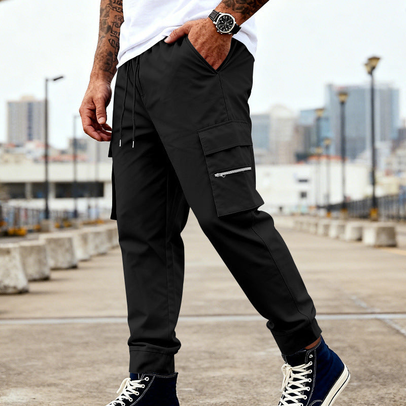 Herren Cargojogger mit elastischem Bund, Kordelzug und Reißverschlusstaschen Shop Nory