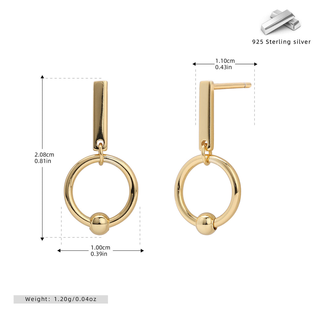 Damen Ohrhänger mit elegantem Ringdesign aus 925 Sterling Silber Shop Nory