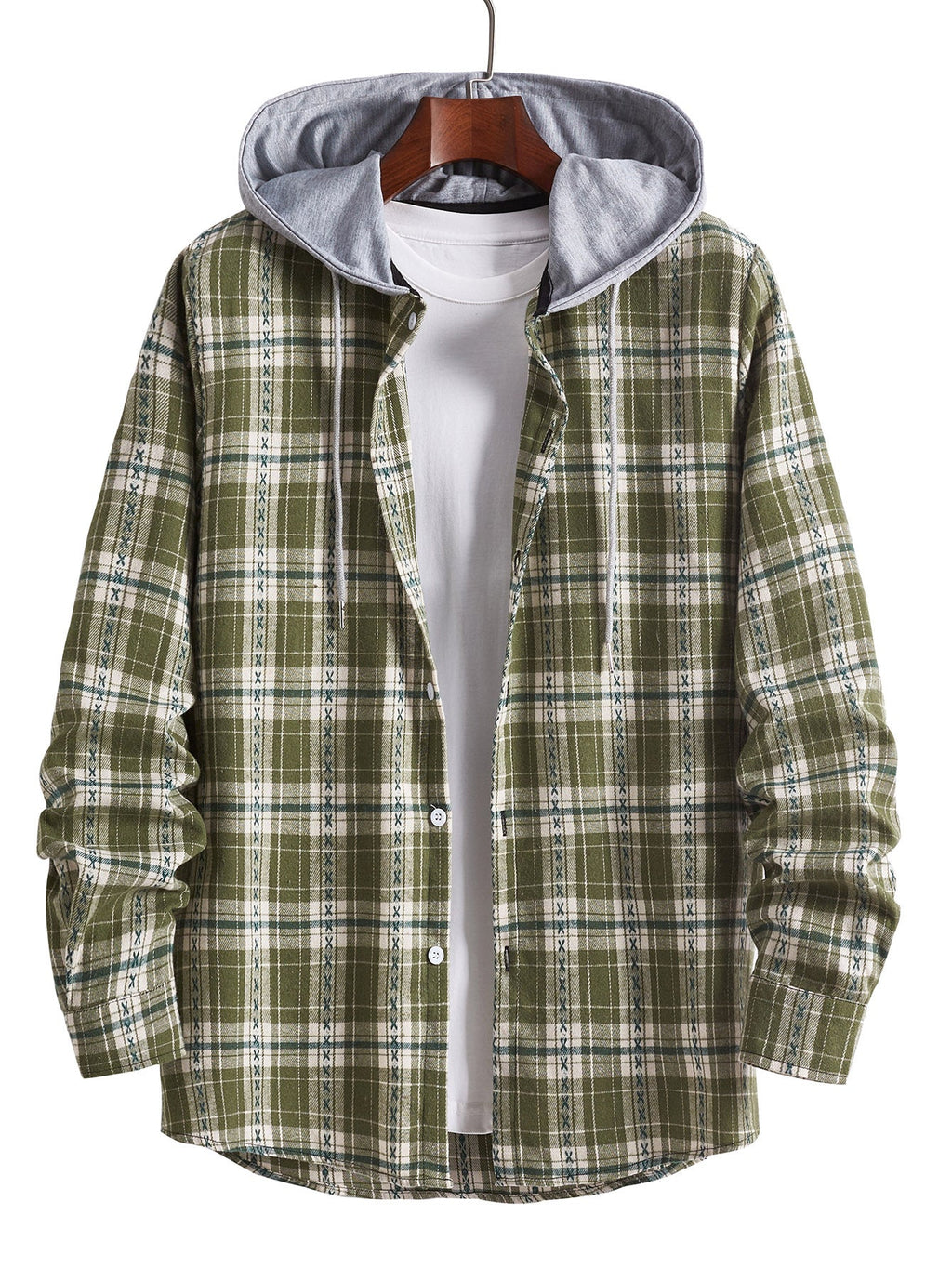 Herren Flanellhemden mit integrierter Kapuze Shopnory