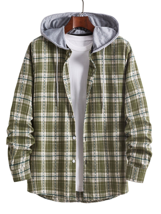 Herren Flanellhemden mit integrierter Kapuze Shopnory