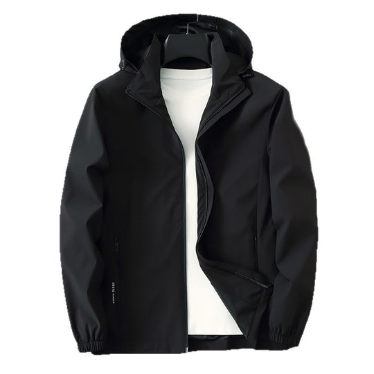 Herren Ultraleichte Wind- und Wasserabweisende Softshelljacke mit Kapuze, verdecktem Reißverschluss und elastischen Bündchen Shop Nory