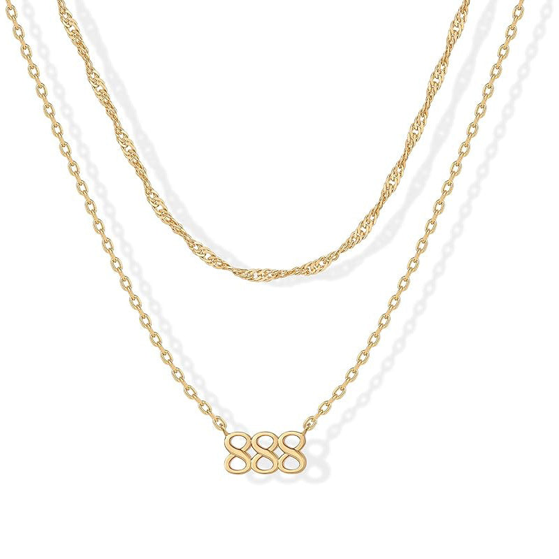 Damen mehrlagige Halskette mit individuellem Zahlenschmuck und eleganten Kettendesigns Shop Nory
