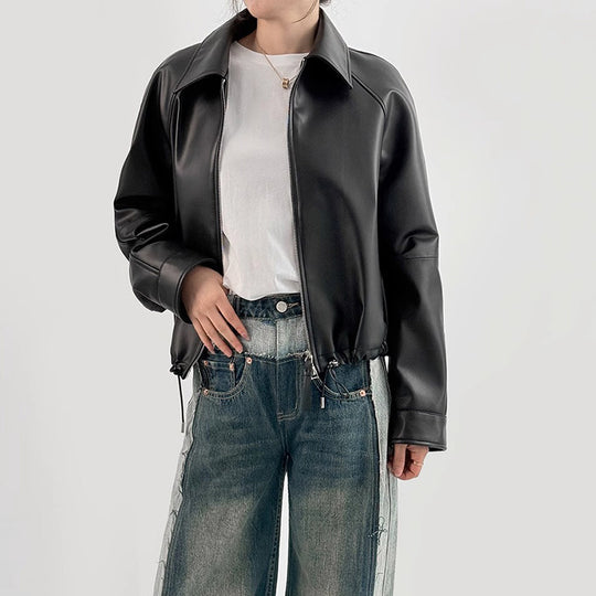Damen Urbaner Stil Lederjacke Shop Nory