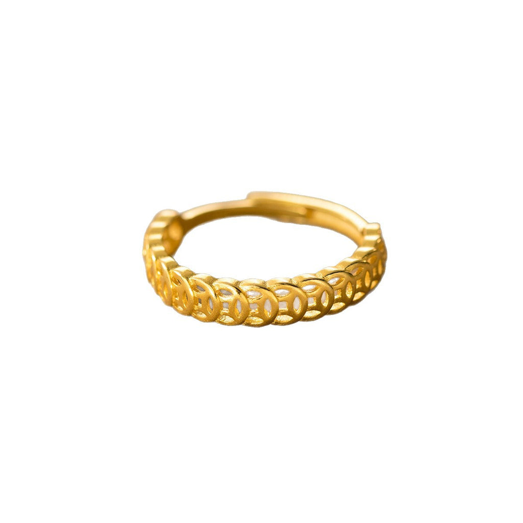 Damen eleganter filigraner Ring mit strukturiertem Muster Shop Nory