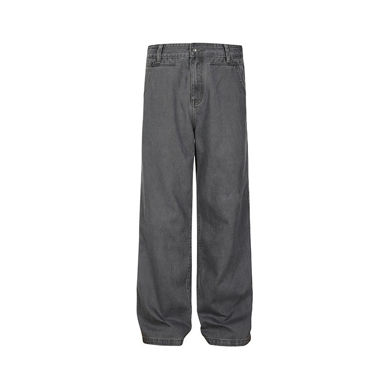 Herren Weite Canvas-Hose im Palazzoschnitt mit hoher Bundpassform und geradem Bein Shop Nory