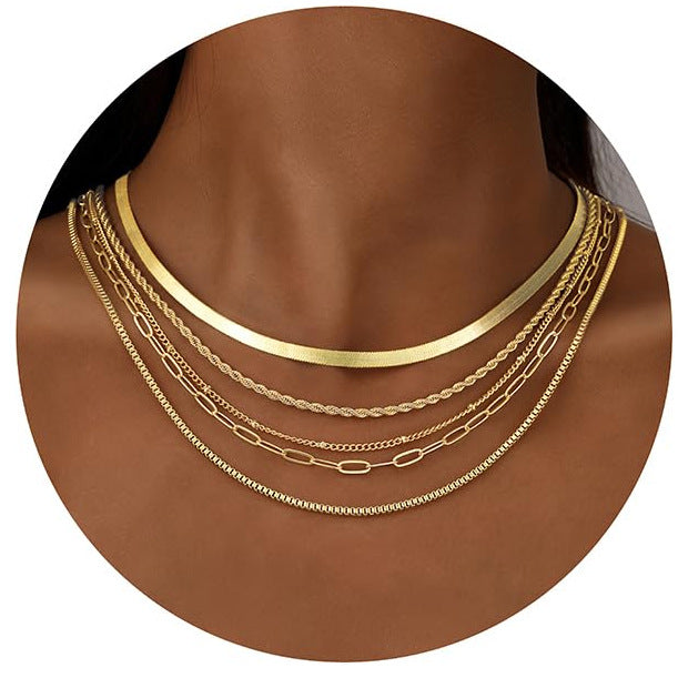 Damen mehrlagige Halskette mit funkelnden Kristallen und eleganten Kettendesigns Shop Nory