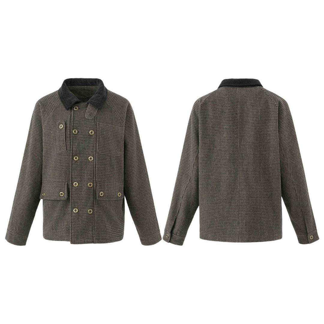 Herren Doppelreihiger Wollmix-Blouson mit Cordkragen und aufgesetzten Pattentaschen Shop Nory