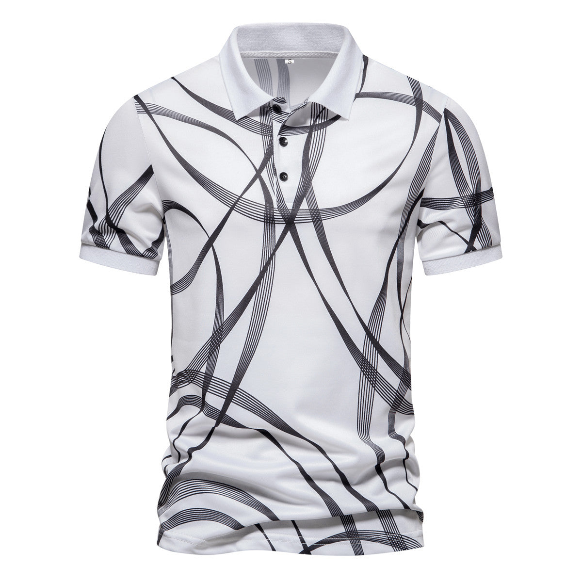 Herren Poloshirt mit modernem grafischen Muster und atmungsaktiver Textiltechnologie Shopnory