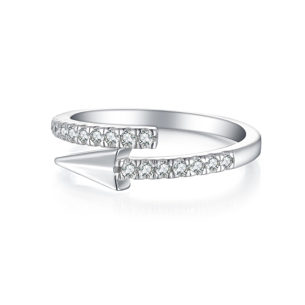 Damen Designer-Ring mit modernem Pfeilmotiv und funkelndem Zirkonia-Besatz Shop Nory