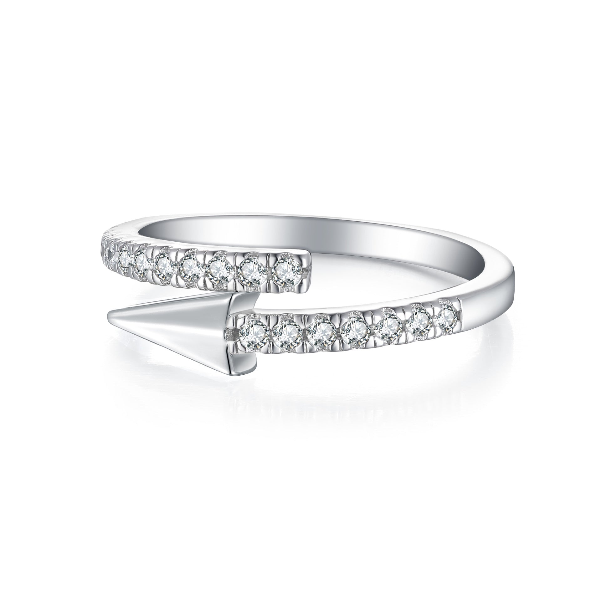 Damen Designer-Ring mit modernem Pfeilmotiv und funkelndem Zirkonia-Besatz Shop Nory