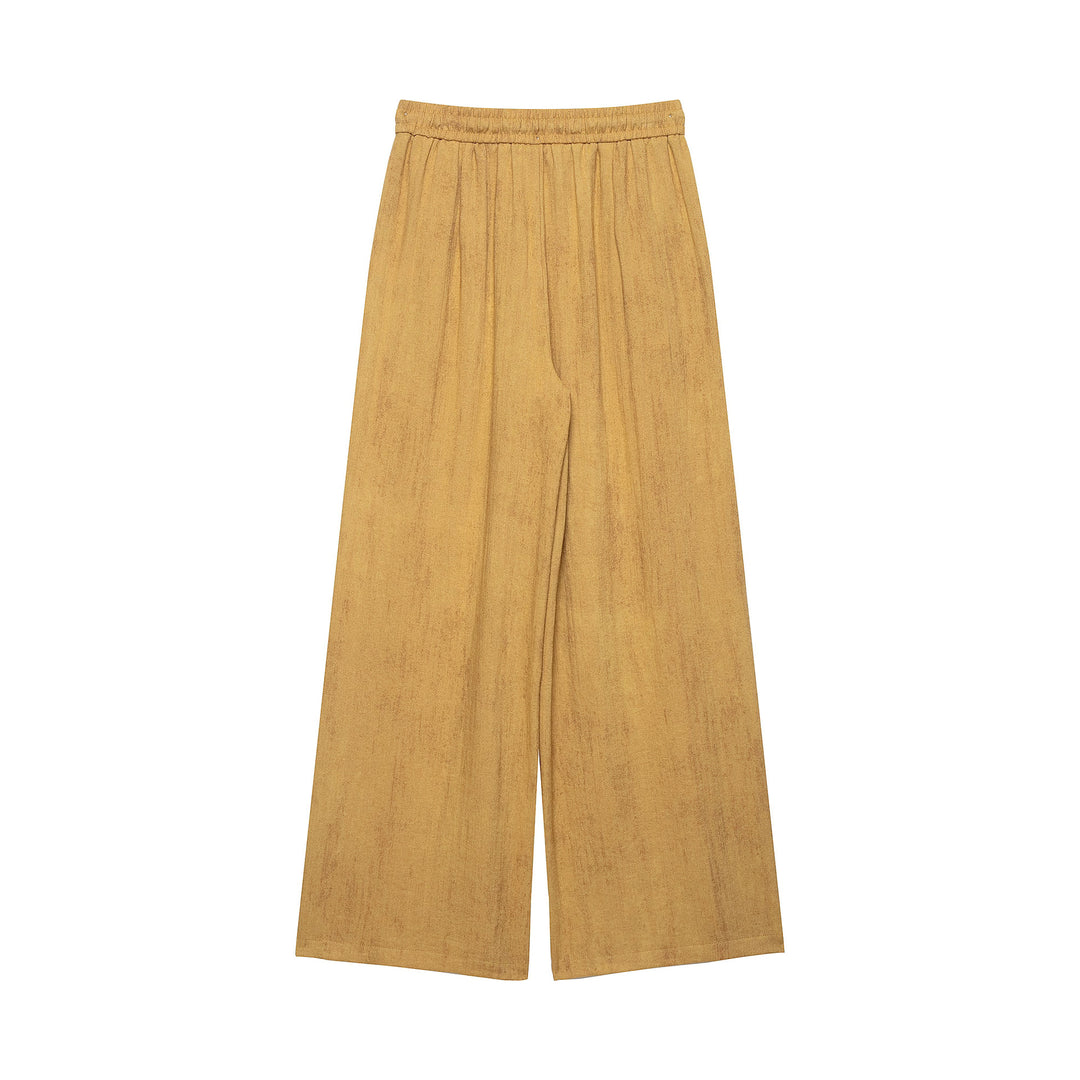 Damen Weite Culotte-Hose in Leinenoptik mit Gummibund und Zierkordel Shop Nory