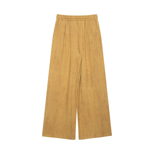 Damen Weite Culotte-Hose in Leinenoptik mit Gummibund und Zierkordel Shop Nory