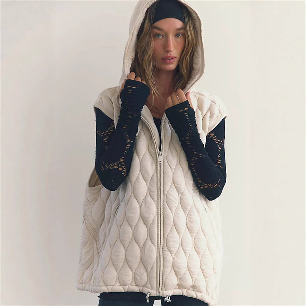 Damen Weste mit Kapuze und leicht gepolstertem Design