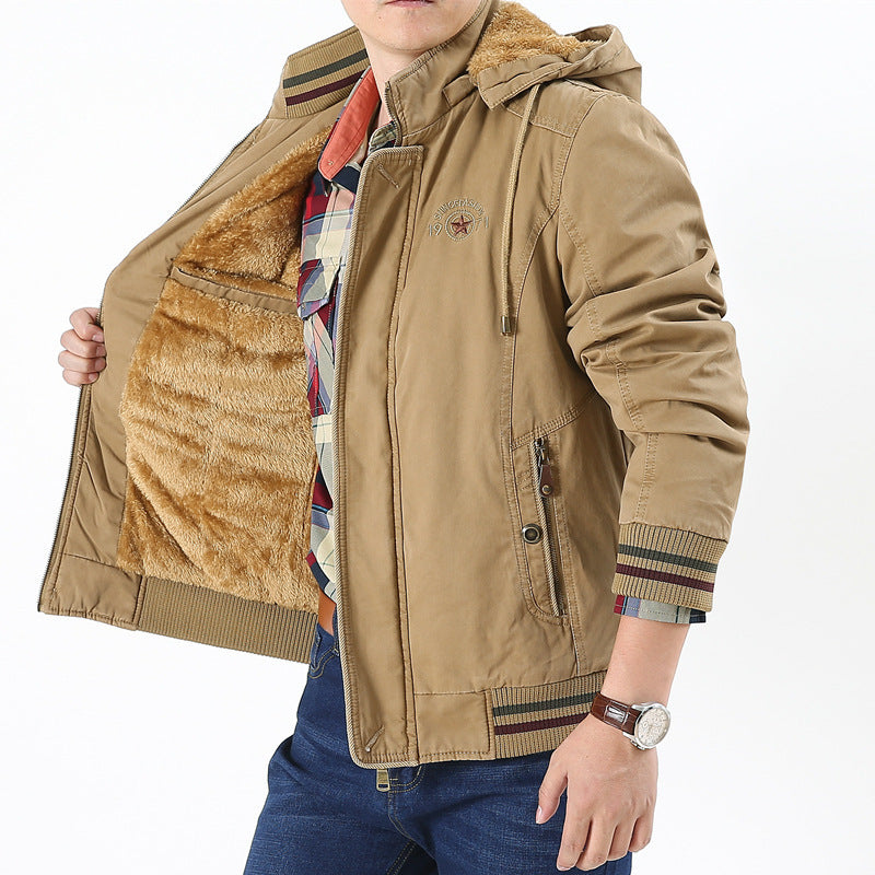 Herren Leichtgewichtige Utility-Bomberjacke mit Teddyfutter und Kapuze Shop Nory