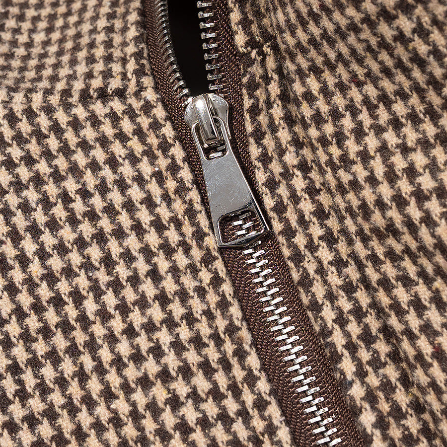 Damen Übergangsjacke im Hahnentrittmuster mit Stehkragen und elastischem Saum Shop Nory
