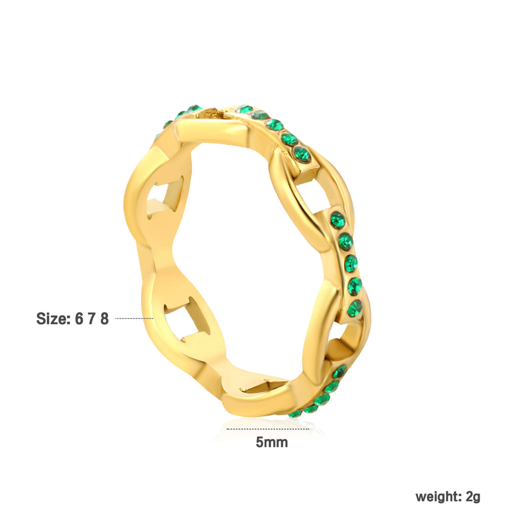 Damen Offener Ring mit kreativem Gitterdesign und funkelnden Zirkonia-Elementen Shop Nory