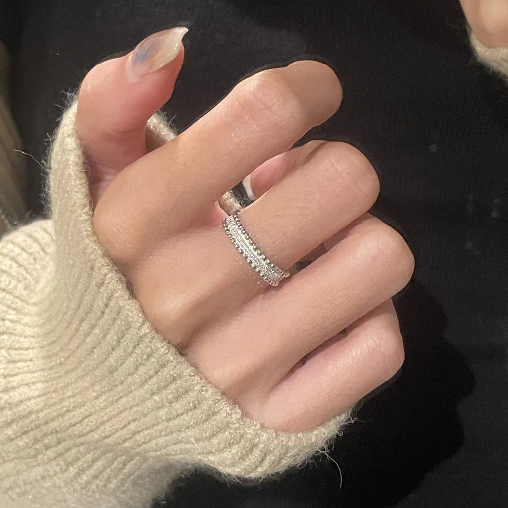Damen Offener Ring mit kunstvoller Perlenstruktur Shop Nory
