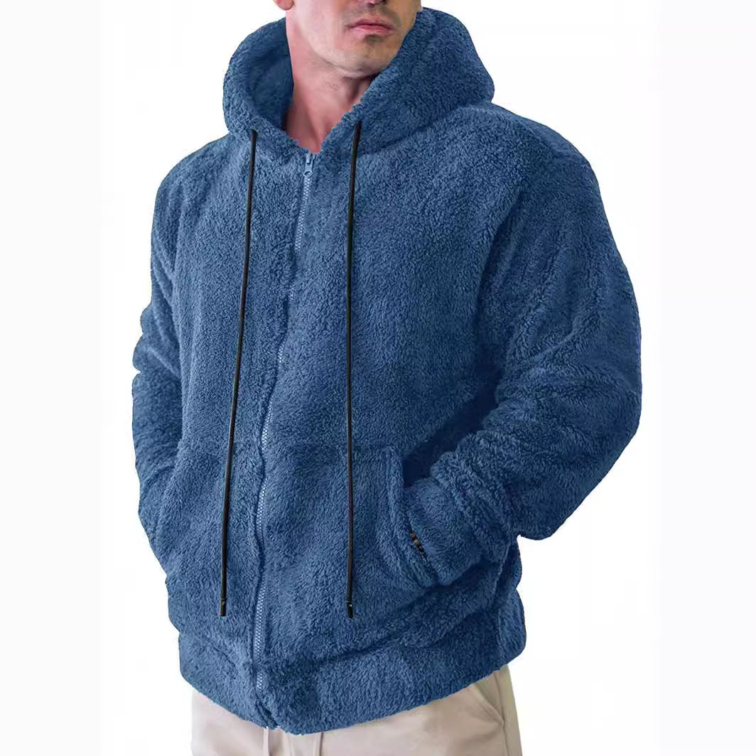 Herren nan kuschelige Teddyfleece Kapuzenjacke mit durchgehendem Reißverschluss Shop Nory
