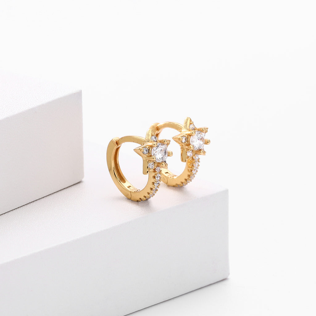 Damen Ohrhänger mit funkelndem Sternenmotiv aus 925 Sterling Silber Shop Nory