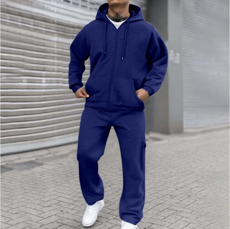 Herren nan athletischer Zip-Sweatset mit Cargo-Jogginghose, ergonomischen Nähten und gerippten Bündchen Shop Nory