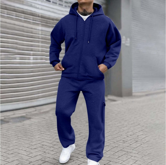 Herren nan athletischer Zip-Sweatset mit Cargo-Jogginghose, ergonomischen Nähten und gerippten Bündchen Shop Nory