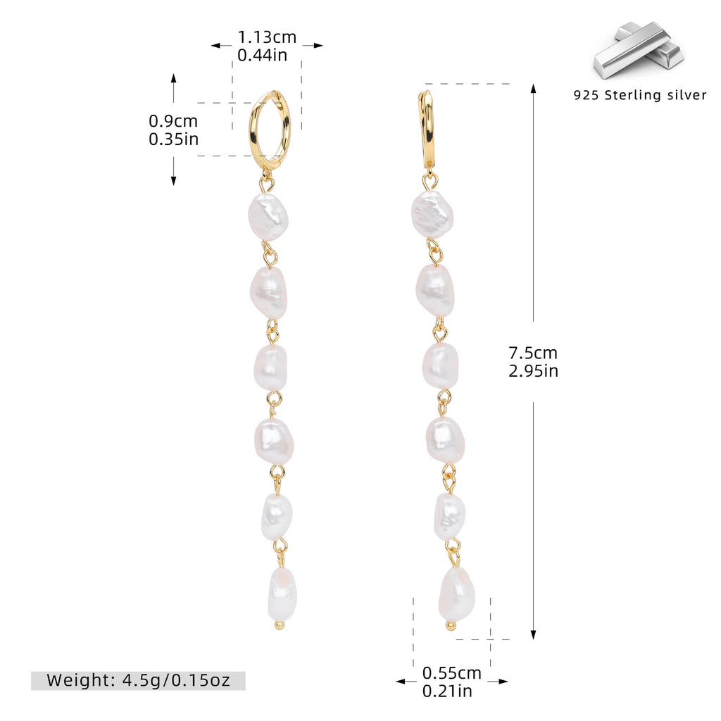 Damen Ohrhänger mit schimmernden Perlen und hochwertigem 925 Sterling Silber Shop Nory