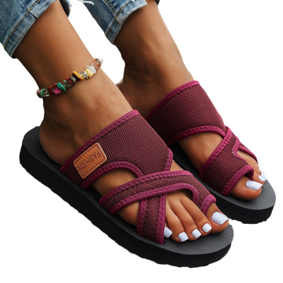 Damen modische Komfort-Sandalen mit verstellbaren Riemen Shopnory