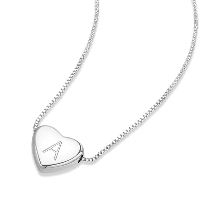 Damen Halskette mit herzförmigem, personalisiertem Anhänger und feiner Gliederkette Shop Nory