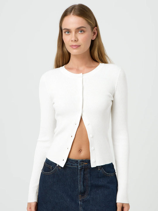 Damen figurbetonte Strickjacke mit Knopfleiste und langen Ärmeln