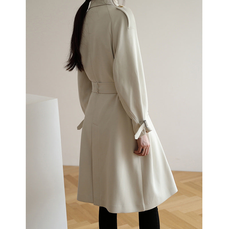 Damen Eleganter Trenchcoat mit breitem Kragen Shop Nory