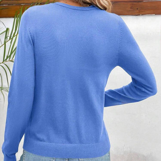 Damen Eleganter Strick-Cardigan mit feinem Material und Knopfdetails Shopnory