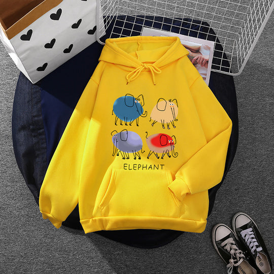 Damen nan Kapuzenpullover mit minimalistischer Grafik, lockerer Oversize-Passform und Kängurutasche Shop Nory