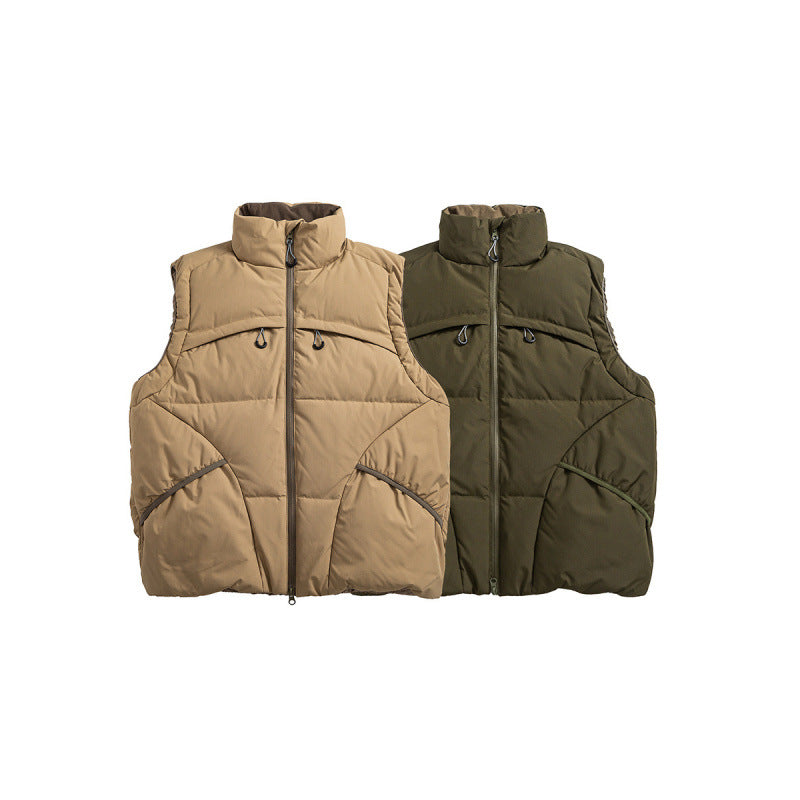 Unisex Wattierte Stehkragen‑Weste mit Zwei‑Wege‑Reißverschluss und Kordelzugdetails Shop Nory