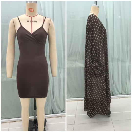 Damen Midikleid mit Volantstufen, Ballonärmeln und V-Ausschnitt Shop Nory