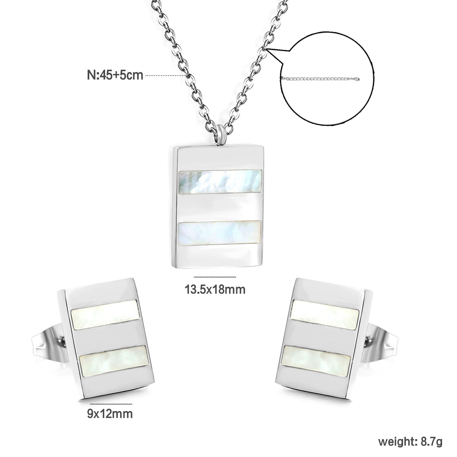 Damen Schmuckset mit Herz-Anhänger und passenden Ohrsteckern Shop Nory