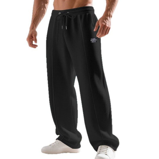 Herren Leichte Waffelstruktur-Loungehose mit elastischem Bund und Eingrifftaschen Shop Nory