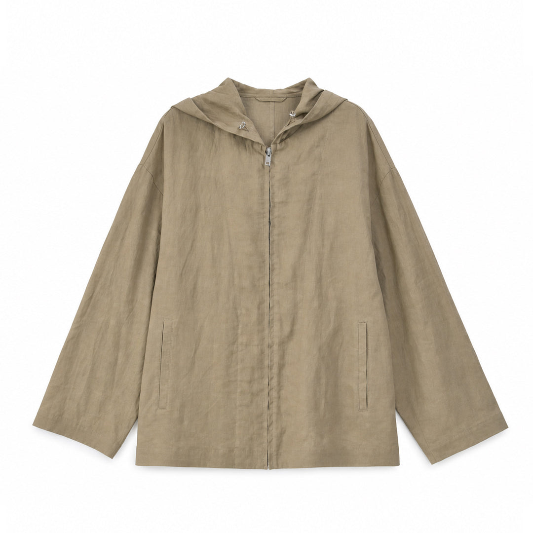 Damen Leichte Kapuzenjacke aus Leinen Shop Nory
