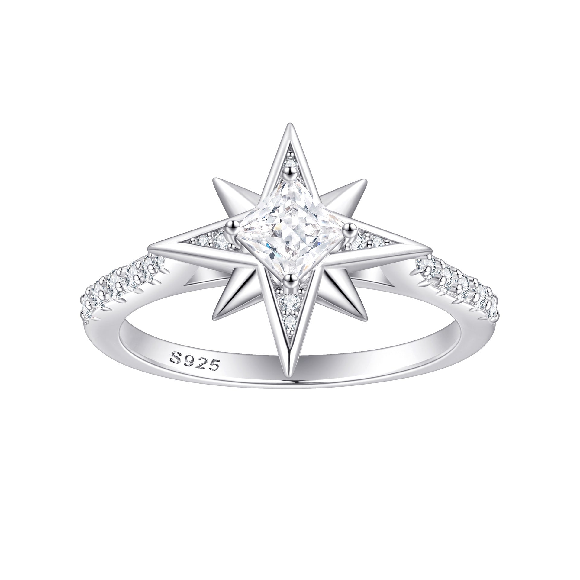 Damenring mit extravagantem Stern-Design und funkelndem Zirkonia-Besatz Shop Nory