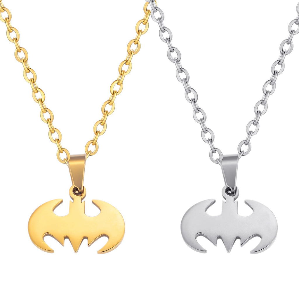Damen Halskette mit stilvollem Batman-Anhänger aus hochwertigem Edelstahl Shop Nory