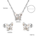 Damen Schmuckset mit funkelndem Schmetterlingsdesign aus Edelstahl und Zirkonia Shop Nory
