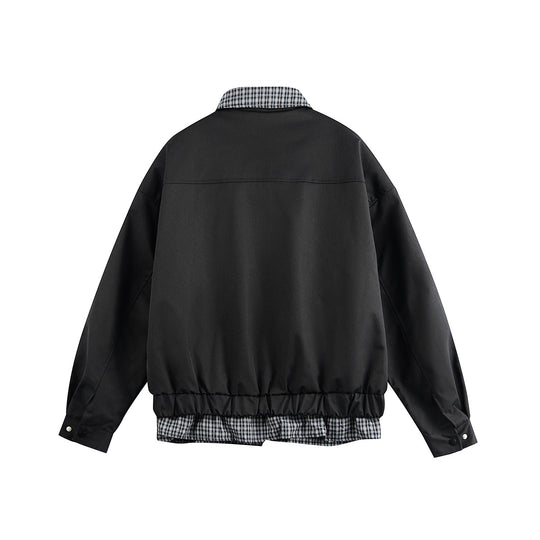 Herren Layered-Optik Blousonjacke mit Karokragen und verstellbarem Saum Shop Nory