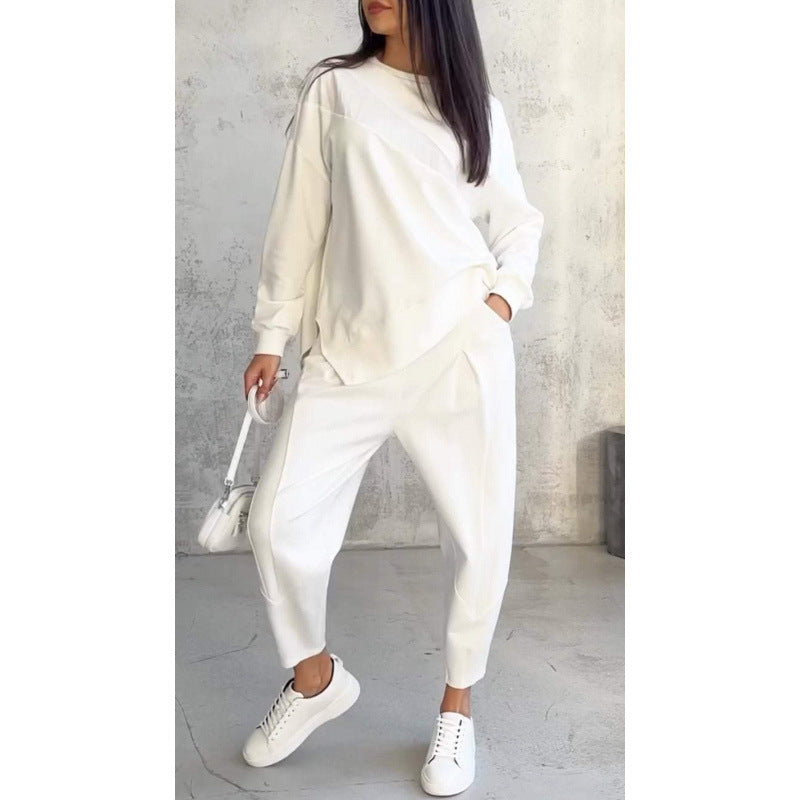 Damen Lässiges Zweiteiliges Lounge-Set mit Oversize-Sweatshirt und taillierter Tapered-Hose Shop Nory