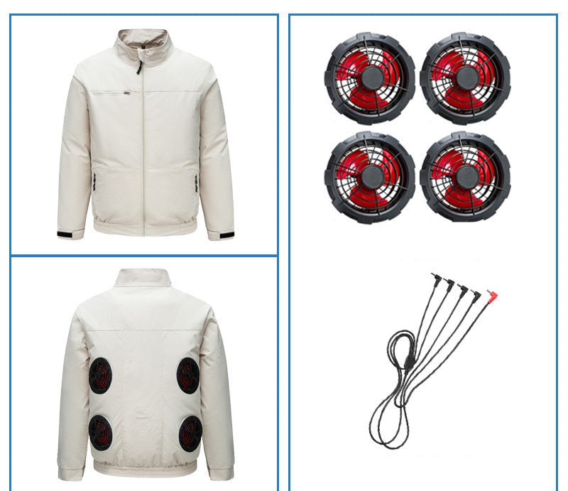 Unisex nan Niederspannungs Lüfter-Set für Kühljacken mit drei kompakten Ventilatoren und Y-Anschluss Shopnory