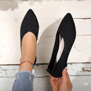 Damen elegante Ballerinas aus atmungsaktivem Strickmaterial