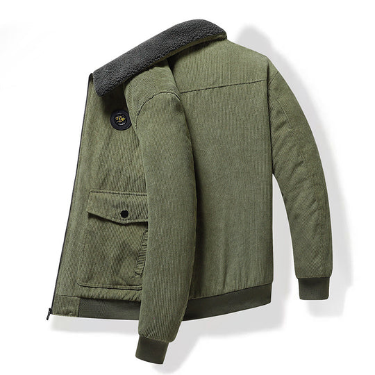 Herren Lässige Cordjacke mit Teddykragen Shop Nory