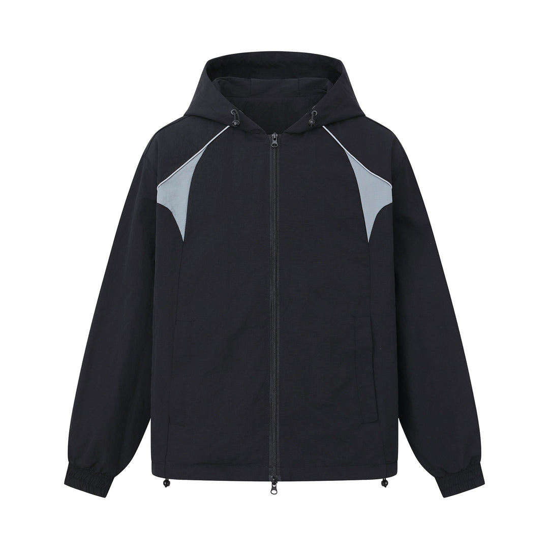 Unisex Leichtgewichtiger Boxy-Kapuzenblouson mit Zwei‑Wege‑Reißverschluss und Kordelzugsaum Shop Nory