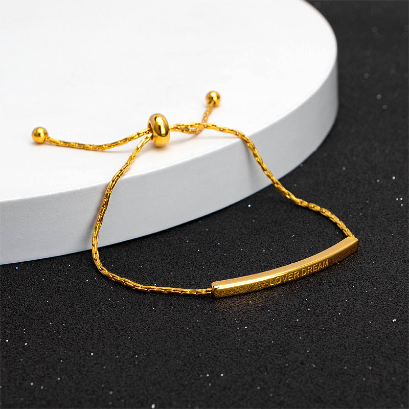 Damen Armband mit verstellbarem Kettenzug und personalisierter Gravur Shop Nory