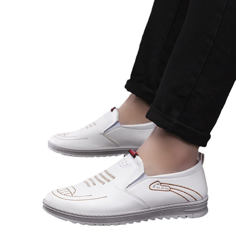 Herren Slip-On Freizeitschuhe aus Leder mit rutschfester Sohle
