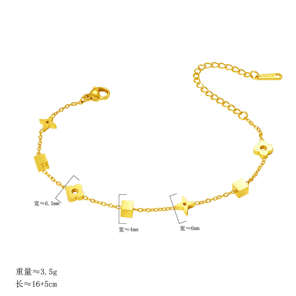 Damen modische Fußkette mit geometrischen Anhängern Shop Nory